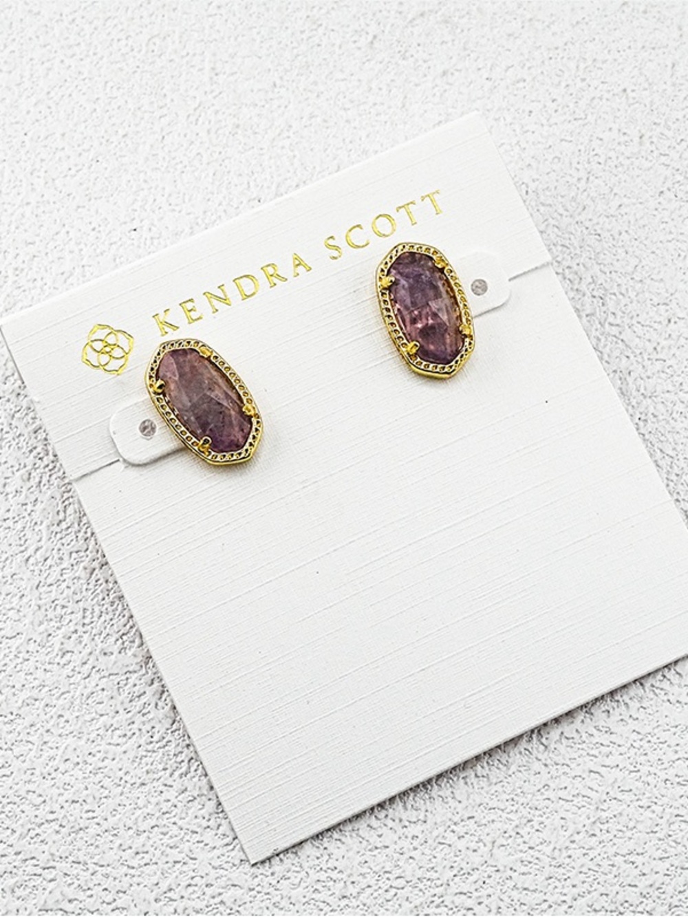 Kendra Scott Gold and Purple Faceted Stud Earrings